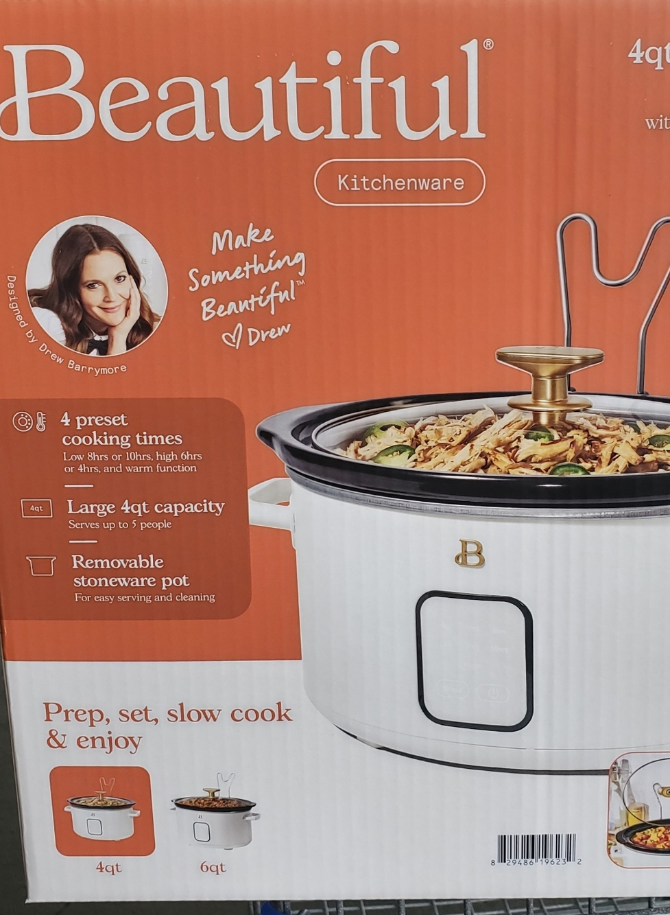 Beautiful By Drew White 4qt Slow Cooker NIB